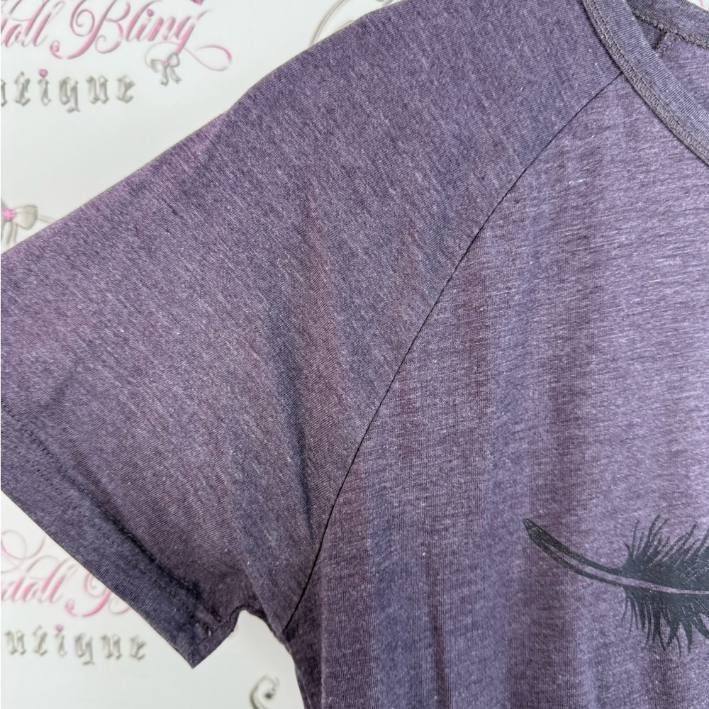 Tentree T-shirt feather ombré top feather design Purple T-Shirt comfy - Picture 5 of 12